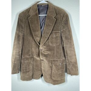 Sportswear Vintage Mens 70s Corduroy Pietro Salatini Brown  Blazer Sz 42R Jacket